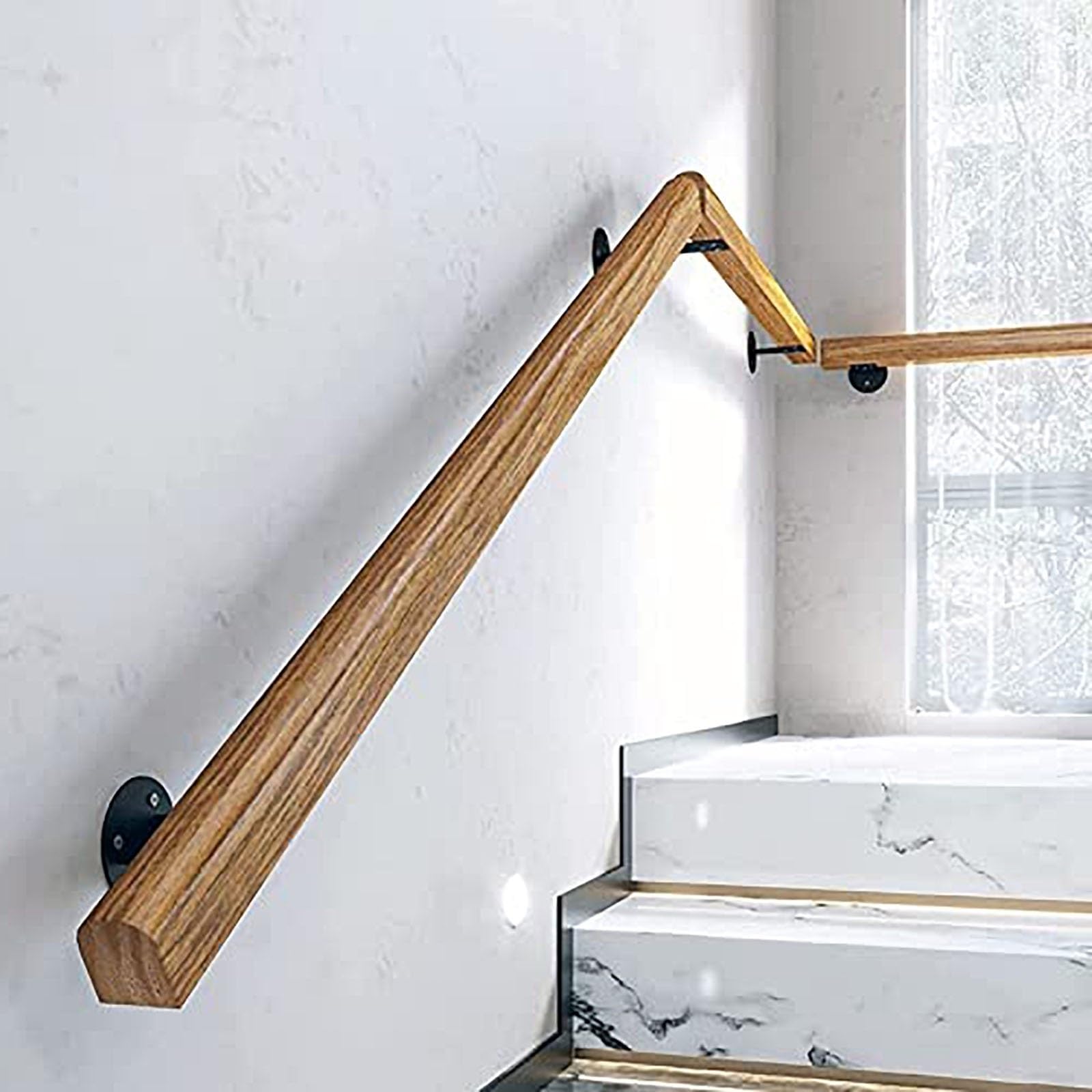 Rambarde en bois pour escalier intérieur et couloir avec kit de support de sécurité