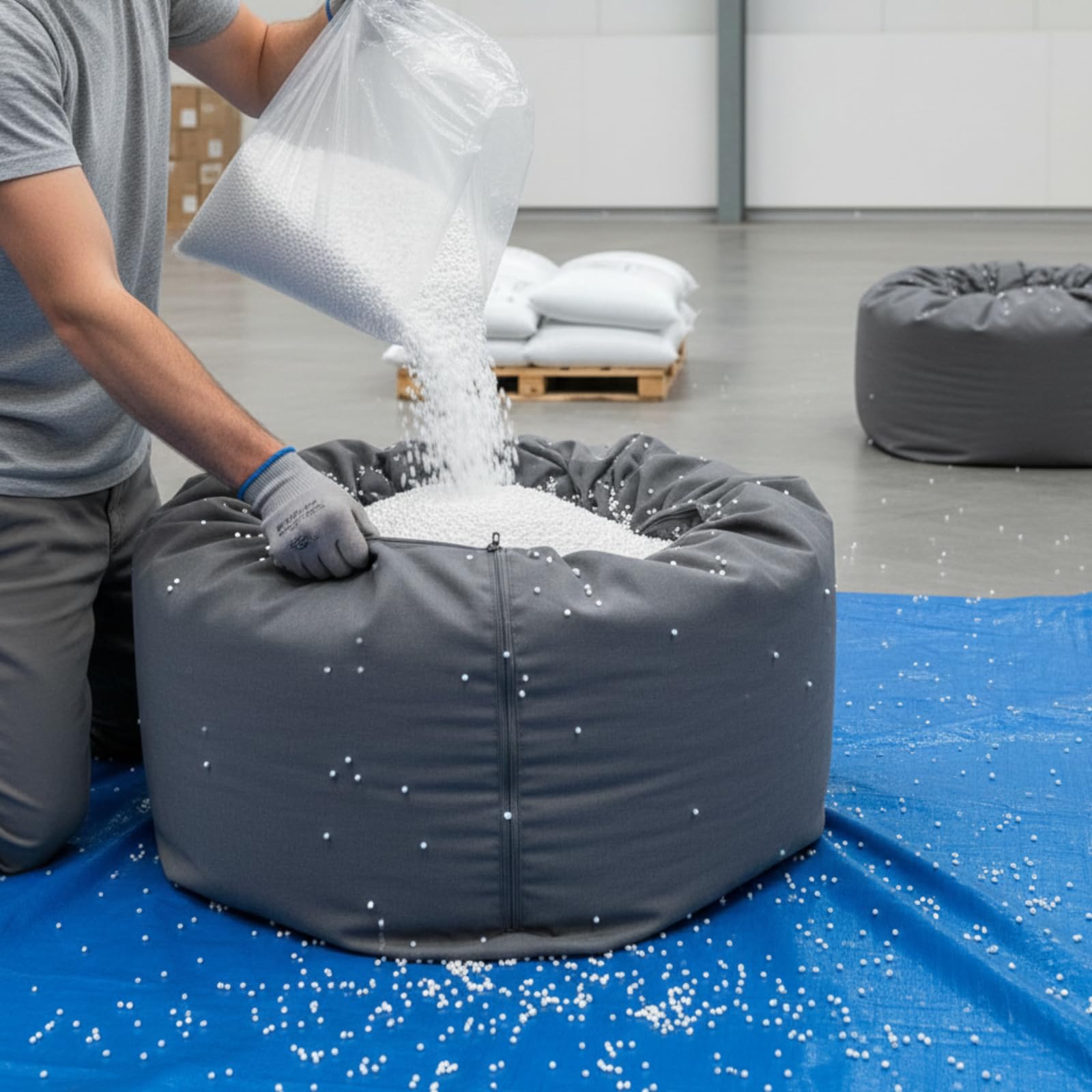 FESTA WOW Sacco Perle Polistirolo Espanso per Riempimento Pouf Poltrone a Sacco Cuscini Diametro da 2 a 8 mm Rigenerato Isolamento Massetti Allegeriti,Imballaggio Multiuso Made in Italy (250 Litri)