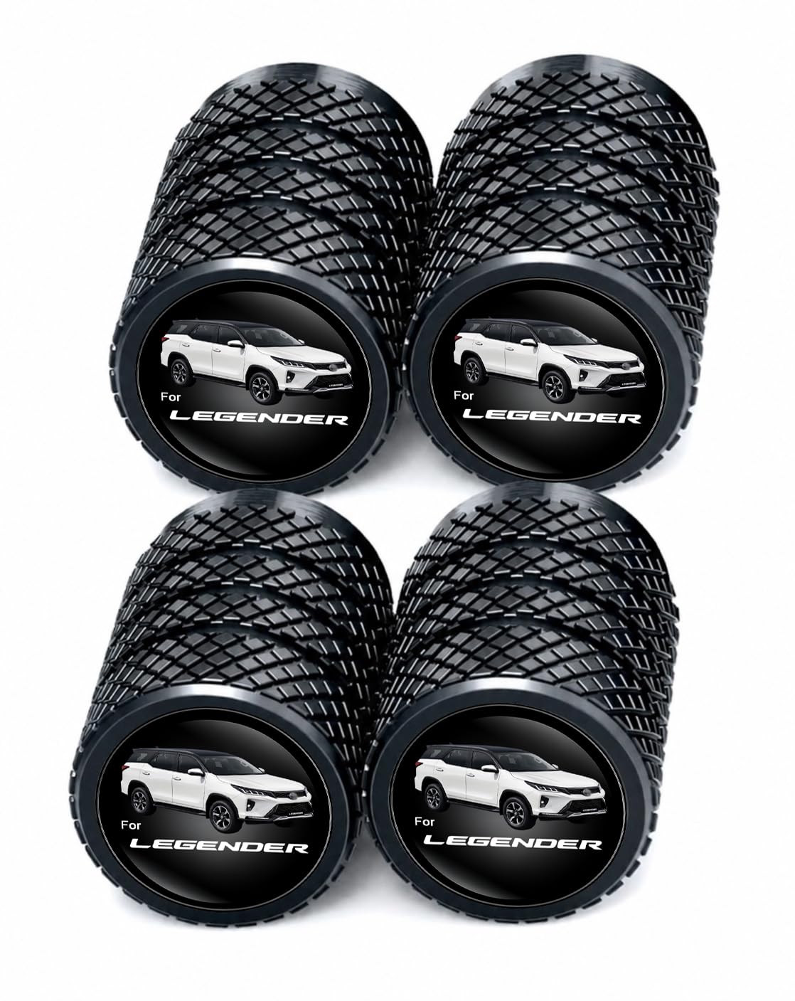 Black Metal Car Tyre Valve Caps- Compatible for Toyota, for Legender | Black Finish | Metal Build | Logo Design | Dust Protection | Easy Installation | Set of 4-image-4