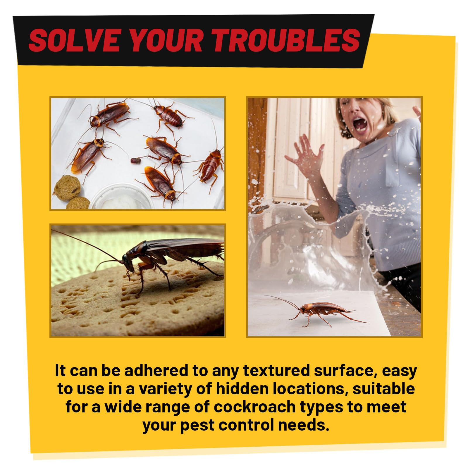Cockroach Control,Ready to Use Cockroach Killer,Bait Smart Cockroach Trap,Roach Trap Master,Cockroach Killer Gel Bait,Powerful Cockroach Repellent Insect Roach Killer,Bait Cockroach Eliminator,2PC - Image 4