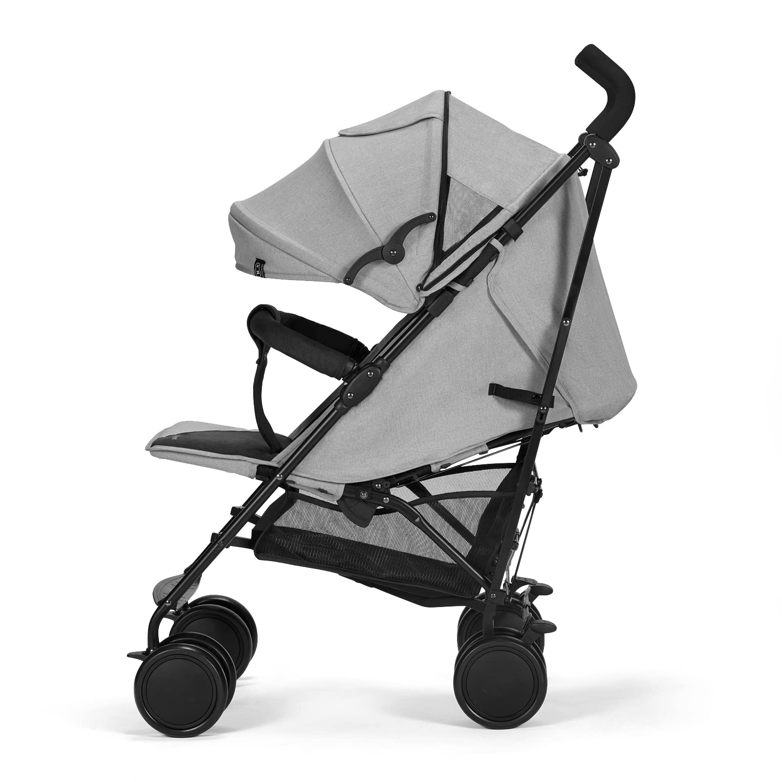 kk Kinderkraft Passeggino Leggero SIESTA, Pieghevole Veloce Compatto, Schienale reclinabile, Barra di sicurezza, Posizione Nanna, Accessori, fino a 22 kg, Grigio