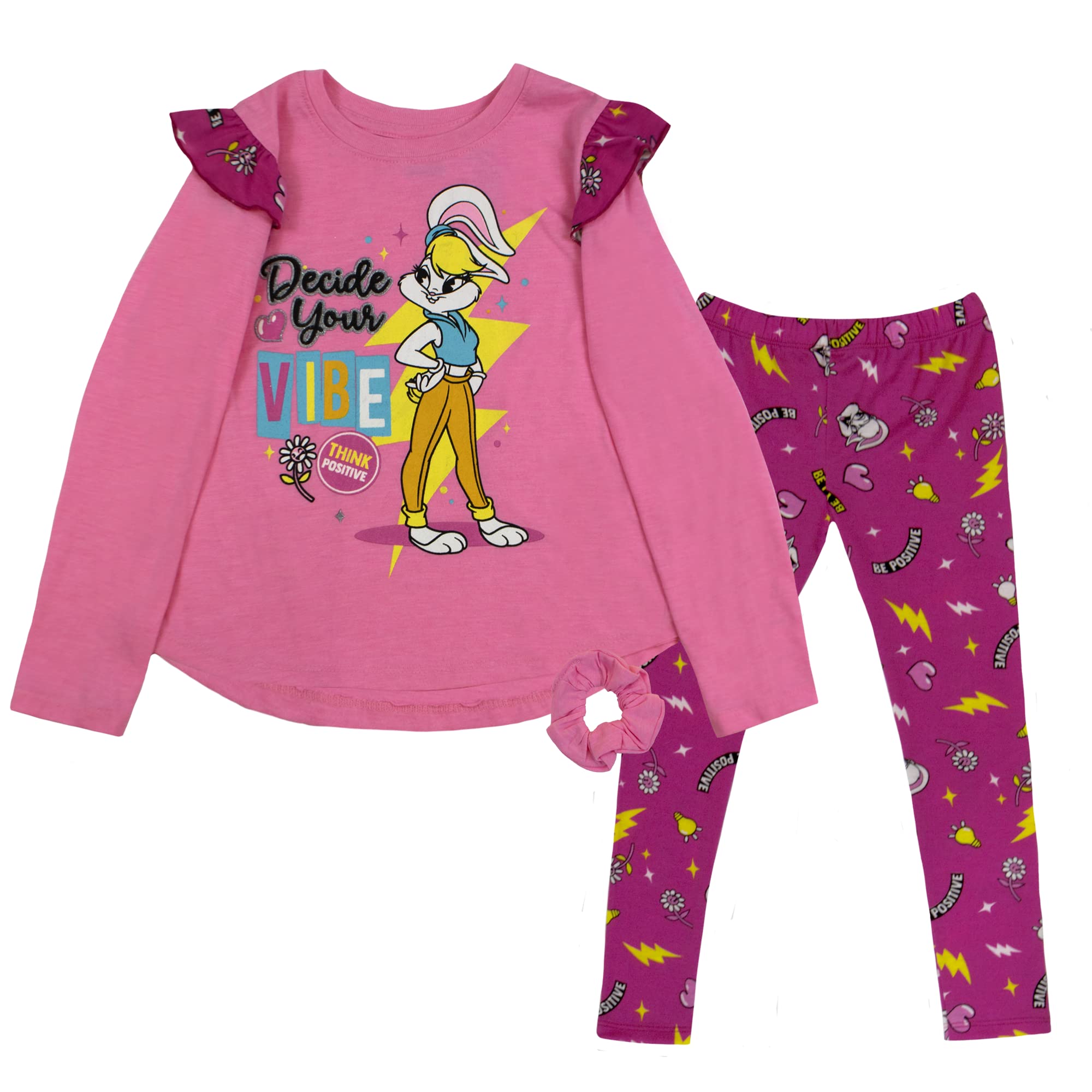 Warner Brothers Space Jam Powerpuff Girls Scooby Doo Girls 2-Pack Leggings Set Bundle