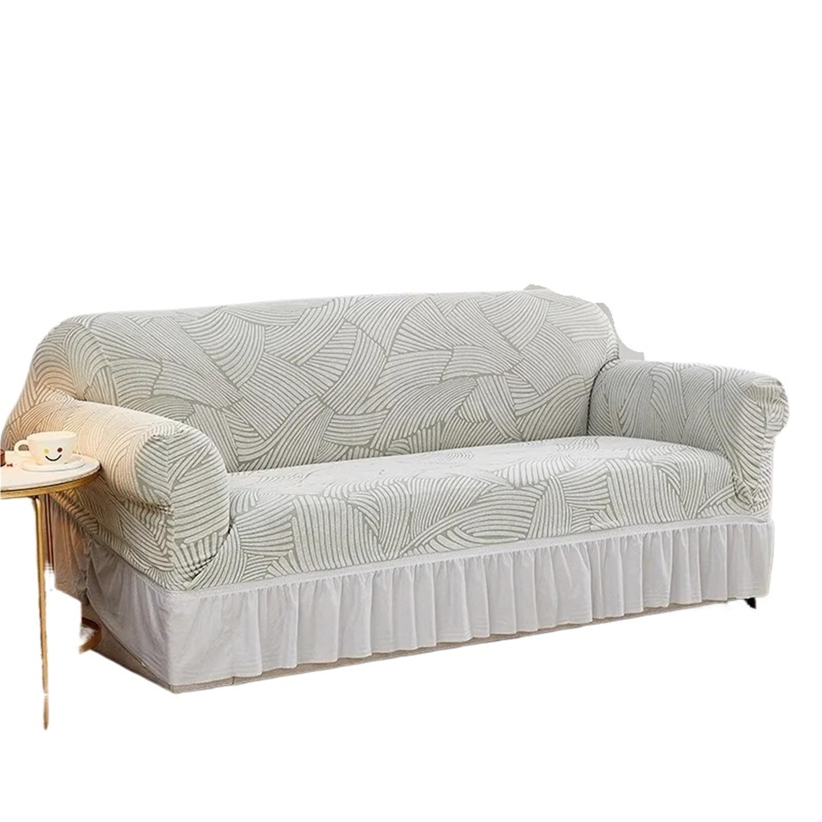 GCYEIDMA Skirt Sofa Cover 1/2/3/4 Seat Sofa Slipcover with Skirt Easy Fitted for Living Room Couch Cover Washable(Color 16,2-Seater-145-185cm)