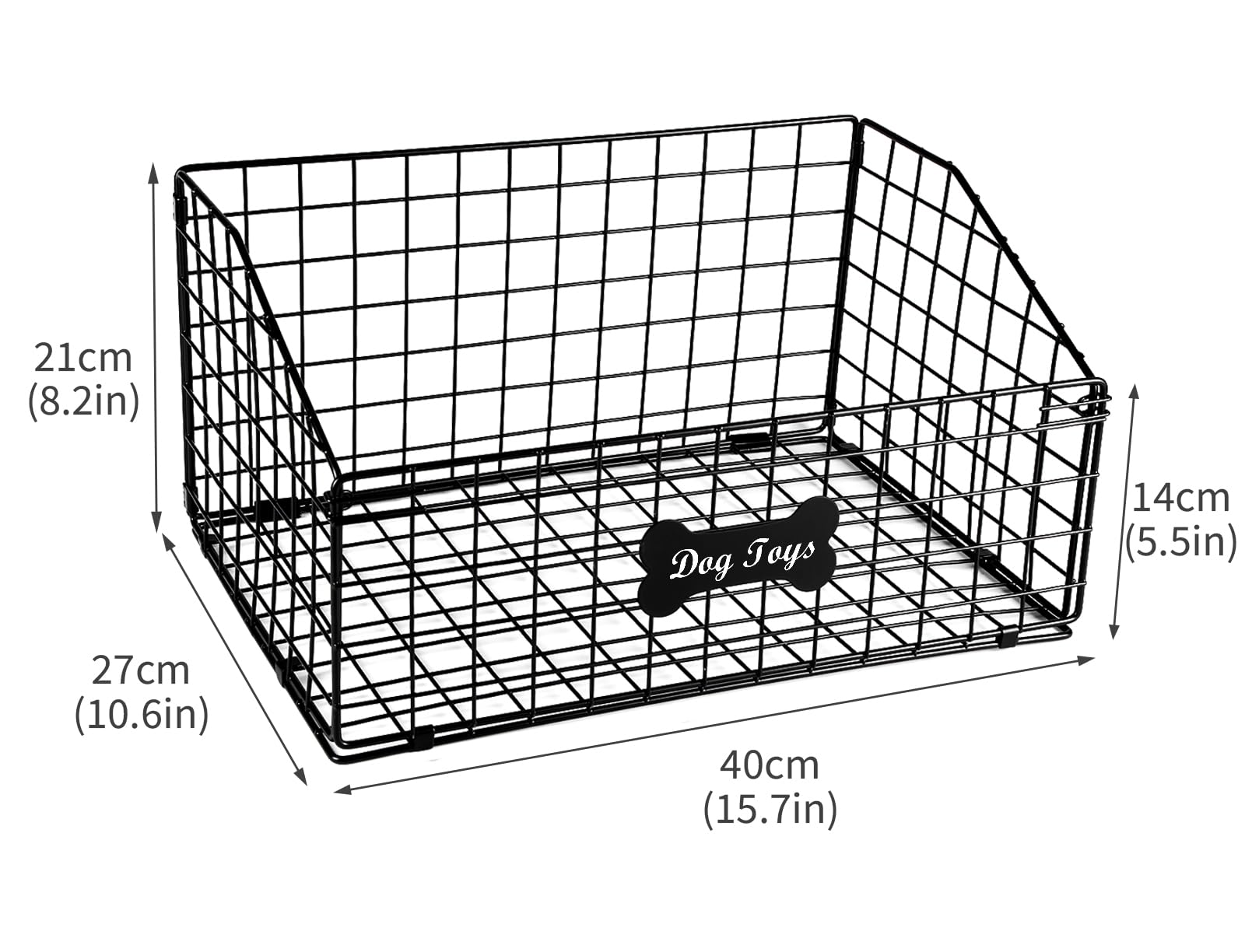 Geyecete Large Dog Toy Organizer - Wire Folding Basket - Chew-Proof - Cat & Puppy Toy Bin - Black - Image 4