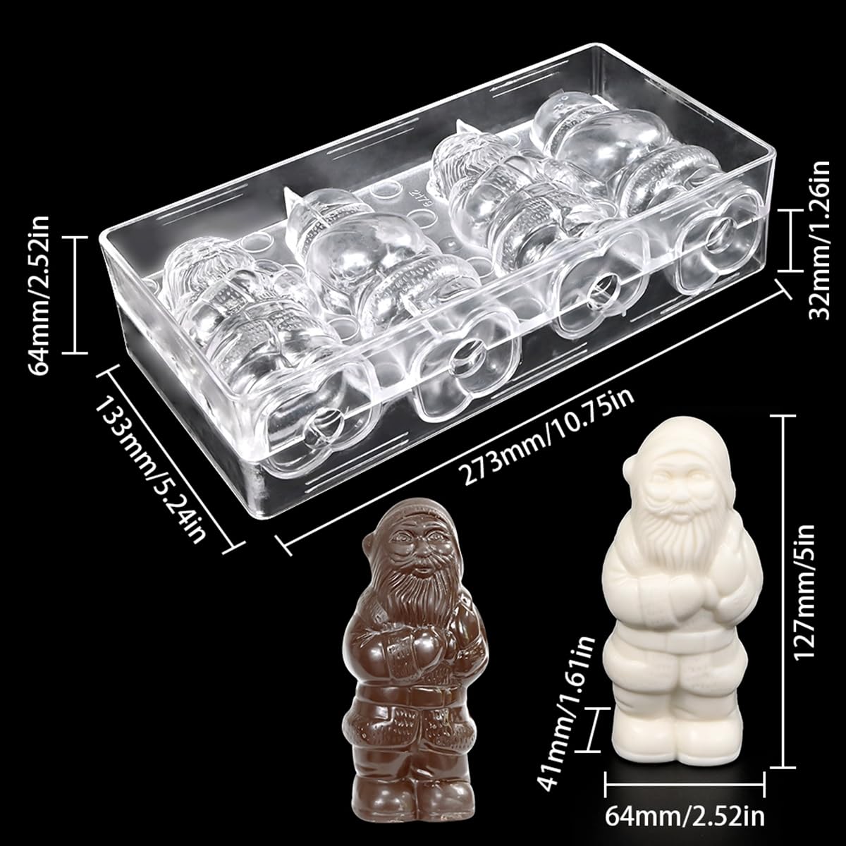 TUKE Molde de policarbonato para chocolate de alta calidad para hacer chocolate, moldes para hornear, reutilizable, antiadherente, alternativa de silicona de grado alimenticio, ideal para uso