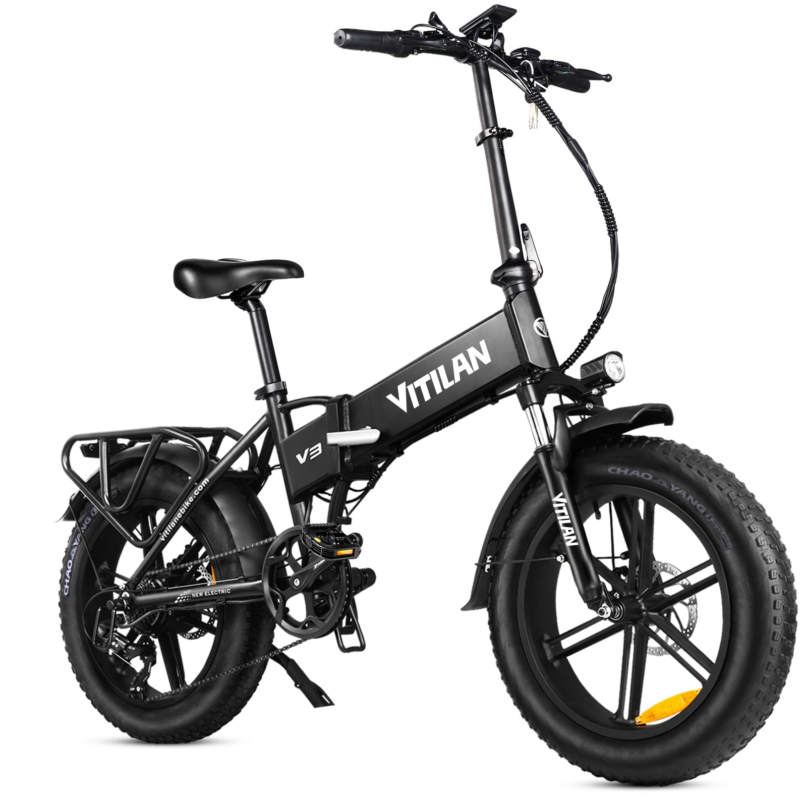 Bici Elettrica Pieghevole Adulti, Bicicletta Elettrica da 48V 13Ah Batteria Rimovibile, 20"×4.0" Fat Tire 7 Velocità ebike, Autonomia di 40-110 km