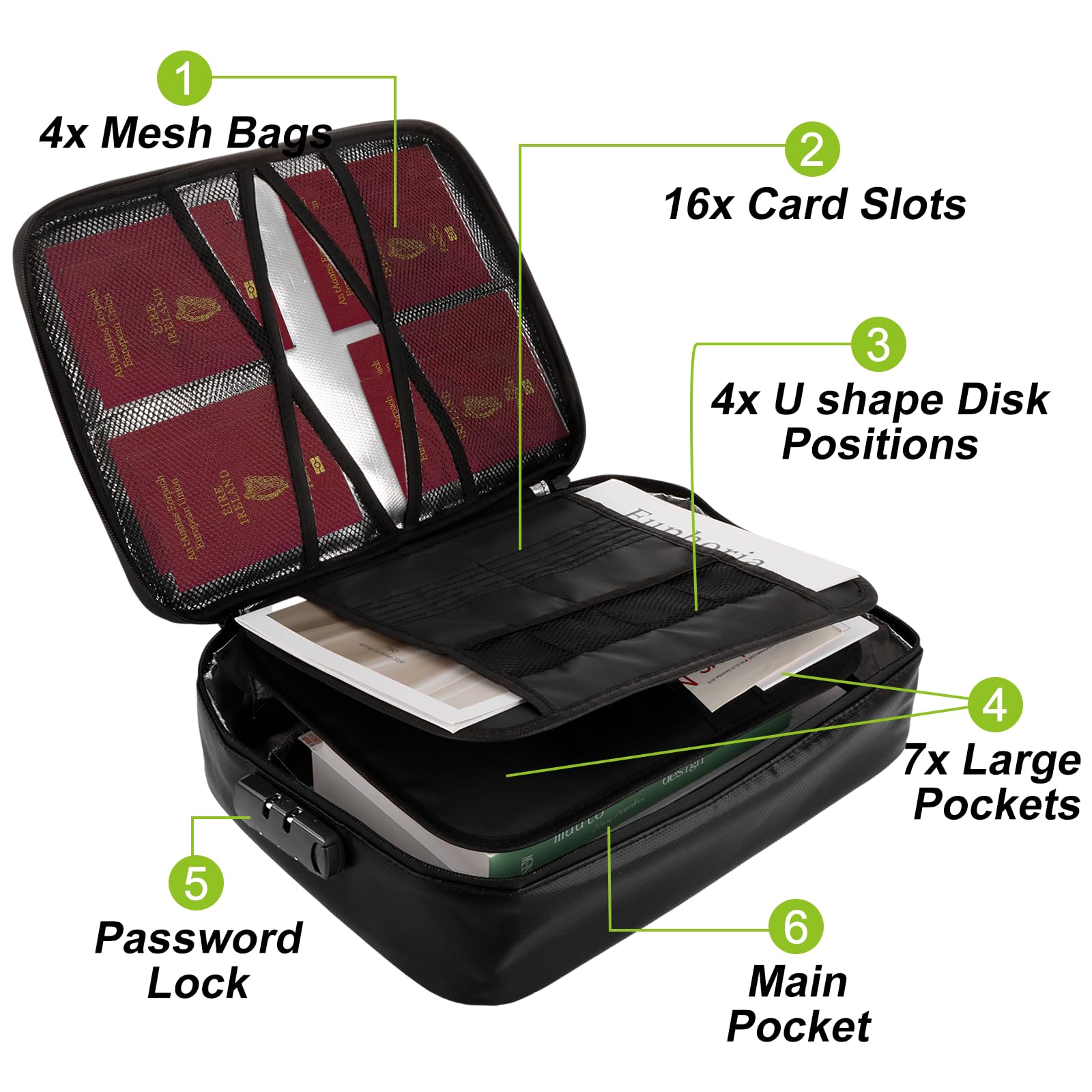 YOUNTHYE Fireproof Document Box, A4 Fire Proof File Box with Lock, 5200 ...