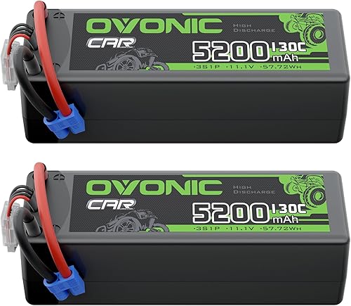 OVONIC 3S LiPo Batería 5200mAh 11.1V 130C RC Batería Hard Case con EC3 Conector