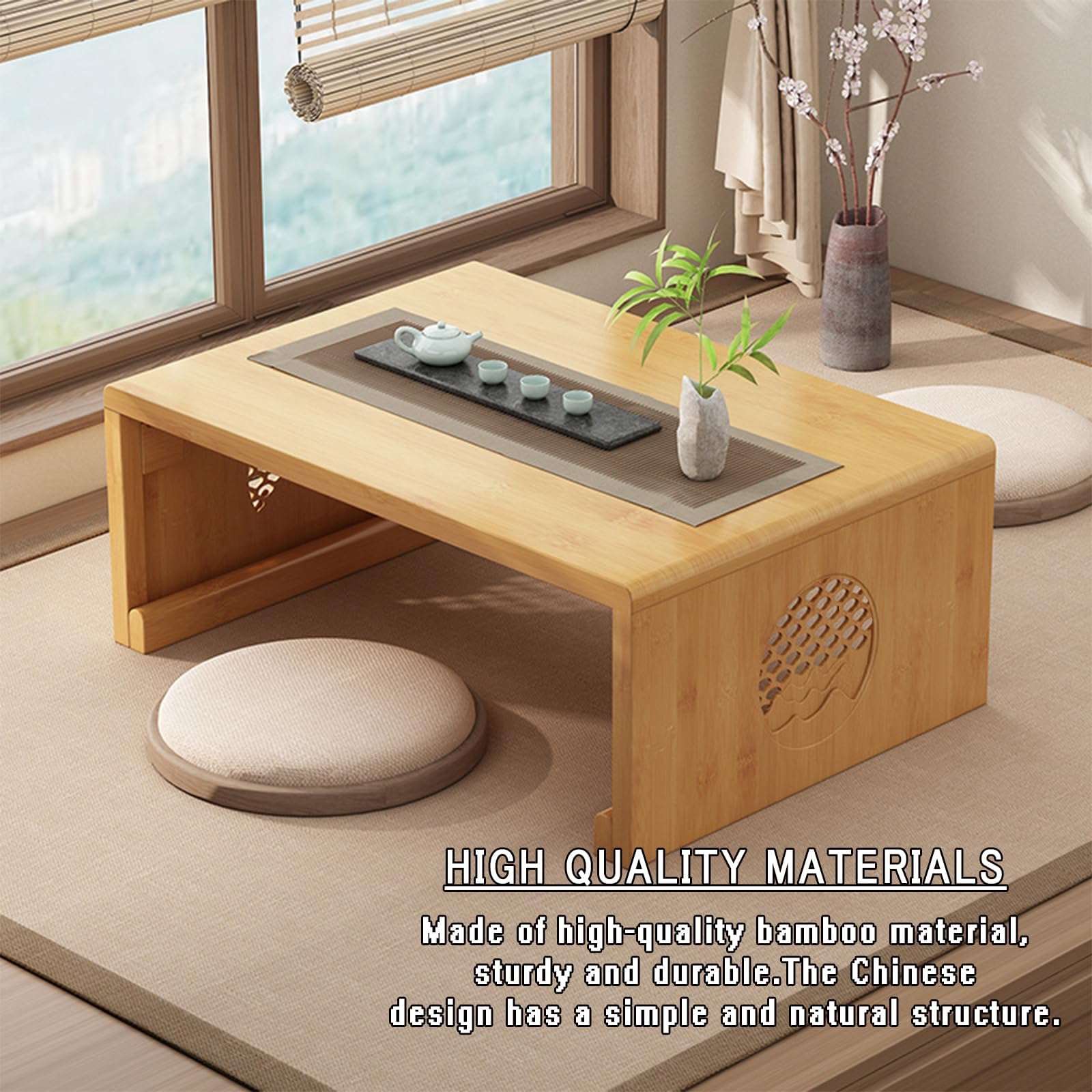Tavolino pieghevole – Design leggero e portatile per yoga, tè e decorazione della casa – Uso ecologico in soggiorno, camera da letto o spazi esterni