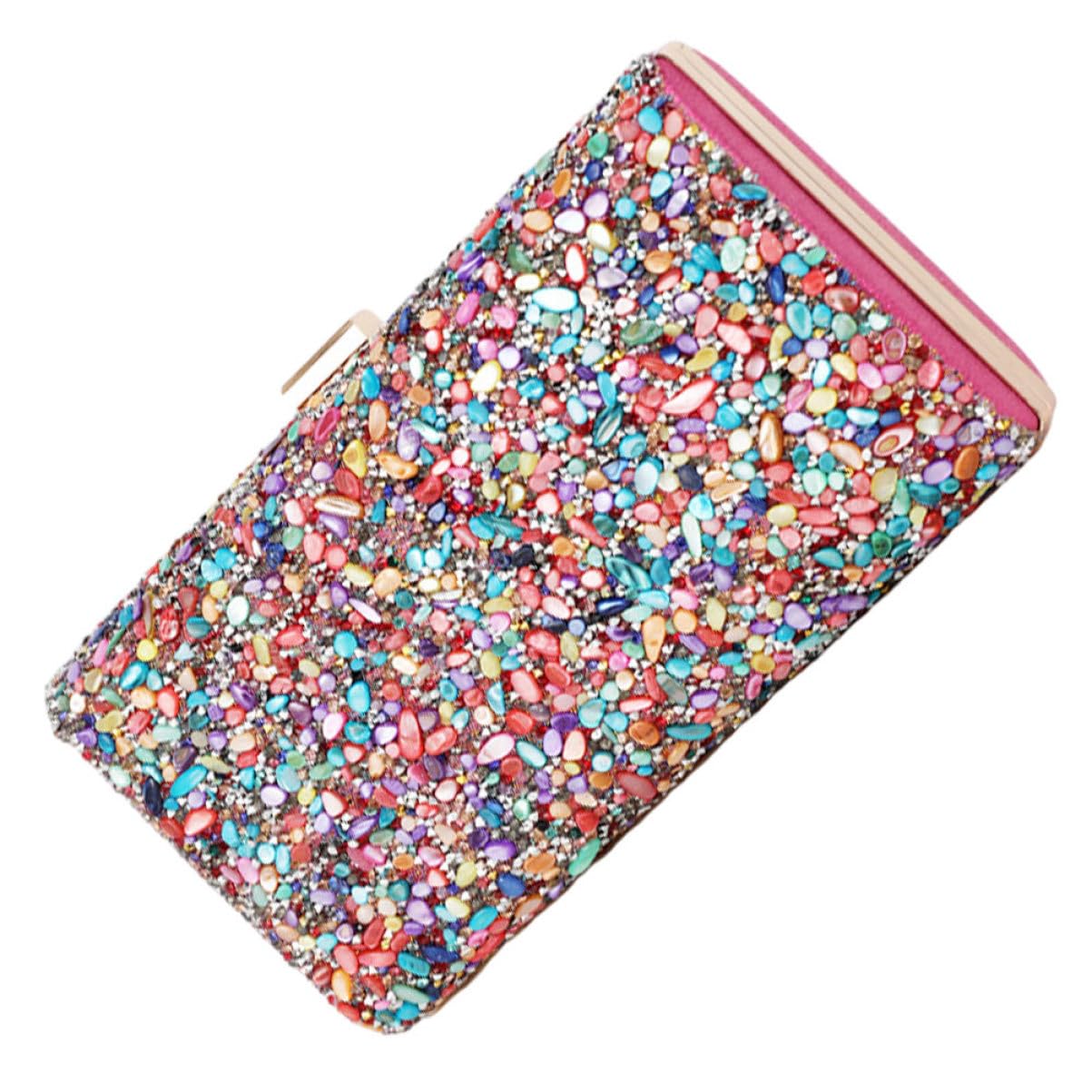Pochette de soirée en PU coloré de haute qualité avec chaîne décorative