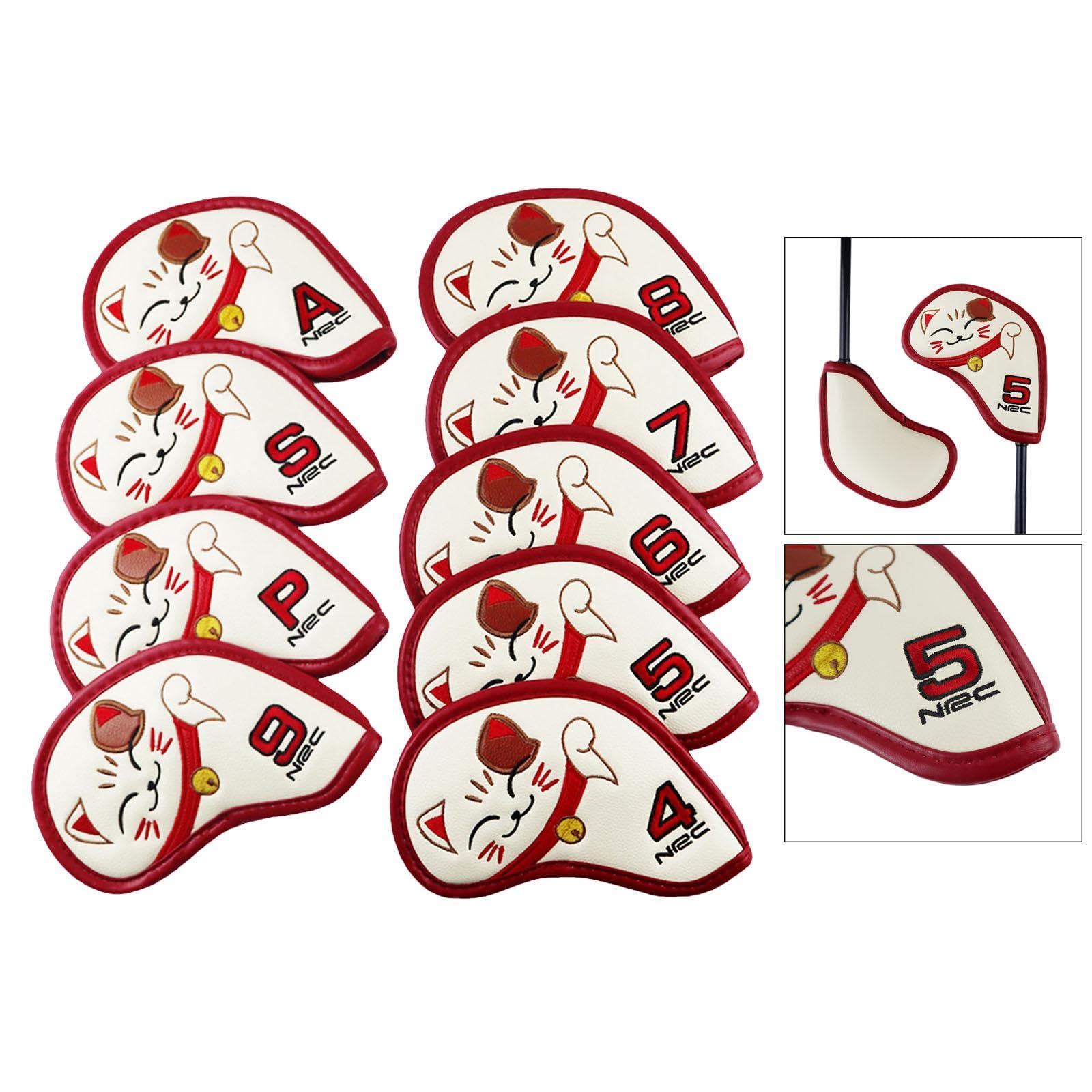 Fundas Palos De Golf Juego de Funda de Cabeza de Hierro for Golf de Gato, Cubierta for Cabeza de Hierro, Cubierta for Palos de Golf, 9 Uds. Funda Driver Golf