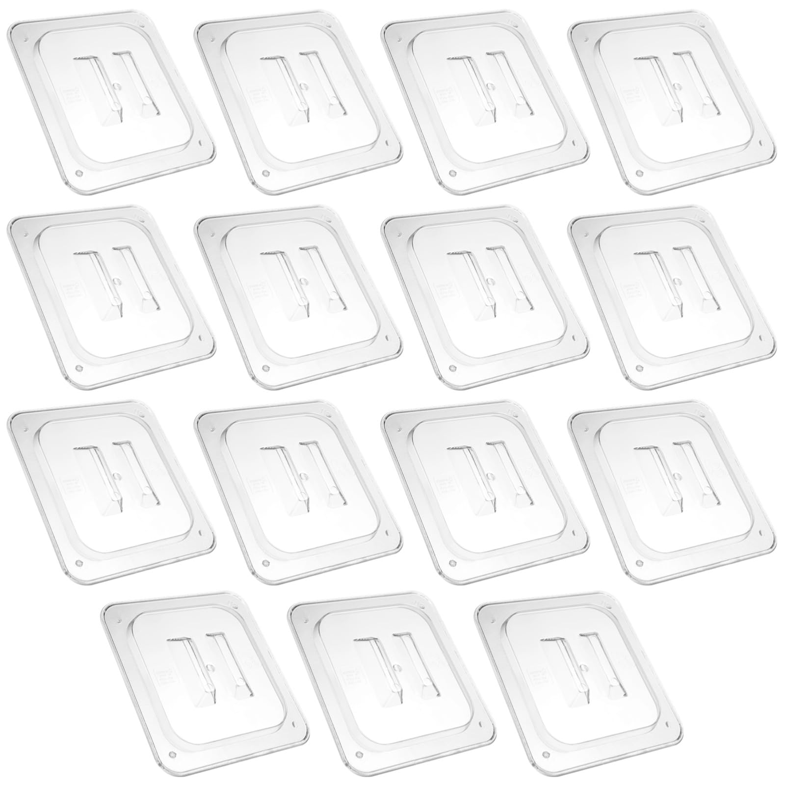 15 coperchi in policarbonato per pentole con manico, dimensioni 1/6, in plastica trasparente, impilabili, con fori di ventilazione, ideali per ristoranti commerciali