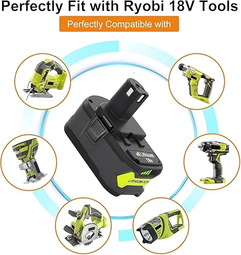 Miniatura 5 de Cargador actualizado de 8000 mAh P108 y P117 de repuesto para batería Ryobi de 18 V y cargador combinado compatible con baterías Ryobi de 18 V P102