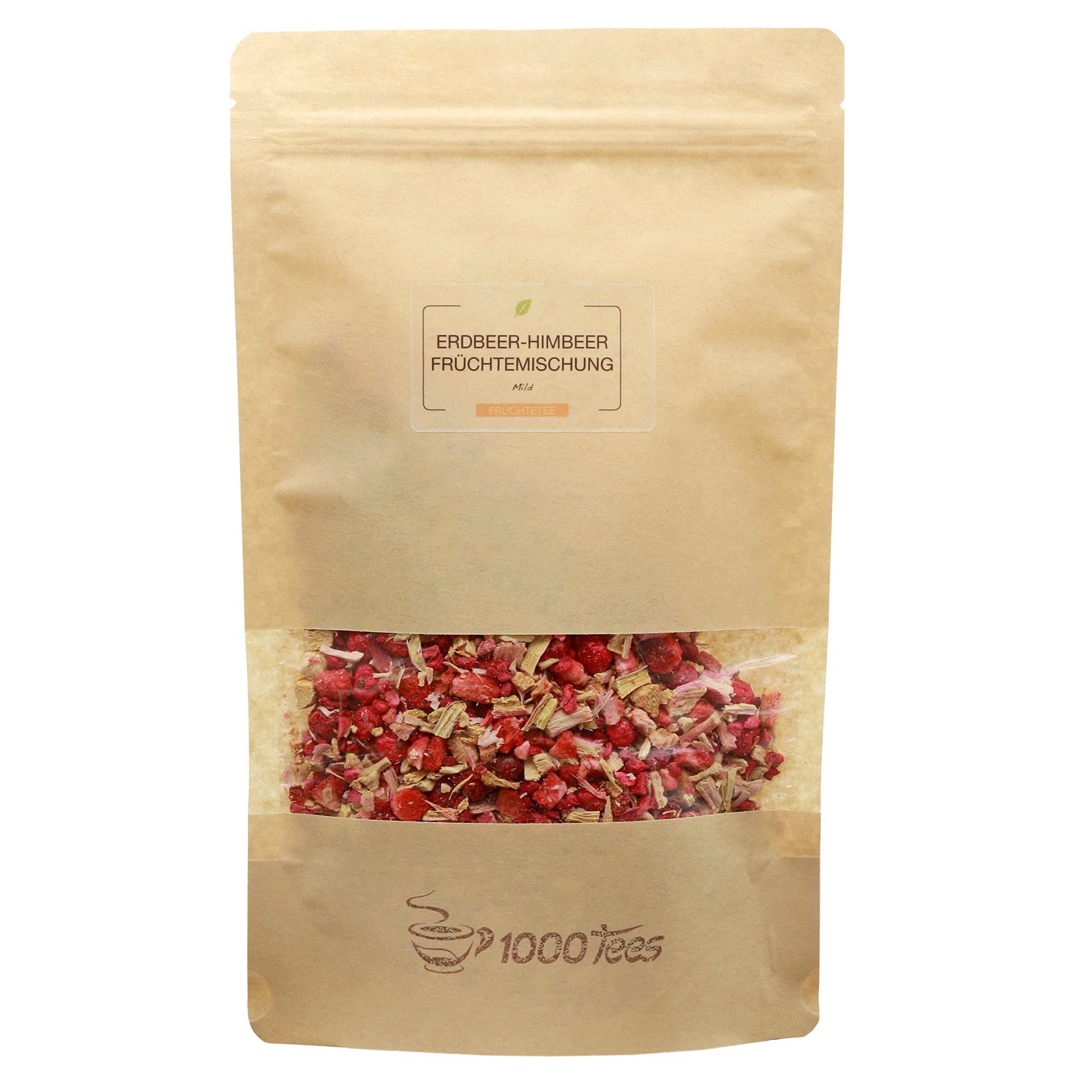 Früchtetee Erdbeer Himbeer Früchtemischung mit Himbeere-Erdbeere-Geschmack, süß, beeren-fruchtig, frisch abgefüllt