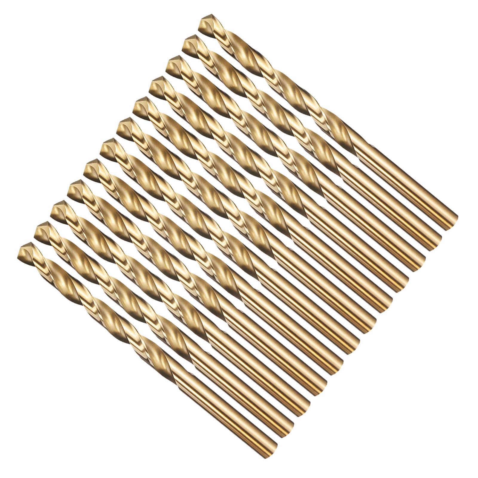 CoCud 6.4mm Drill Bit, 1/4" Cutting Diameter, 4241 HSS Black and Gold 118° Cutting Angle Versatile Jobber Bits