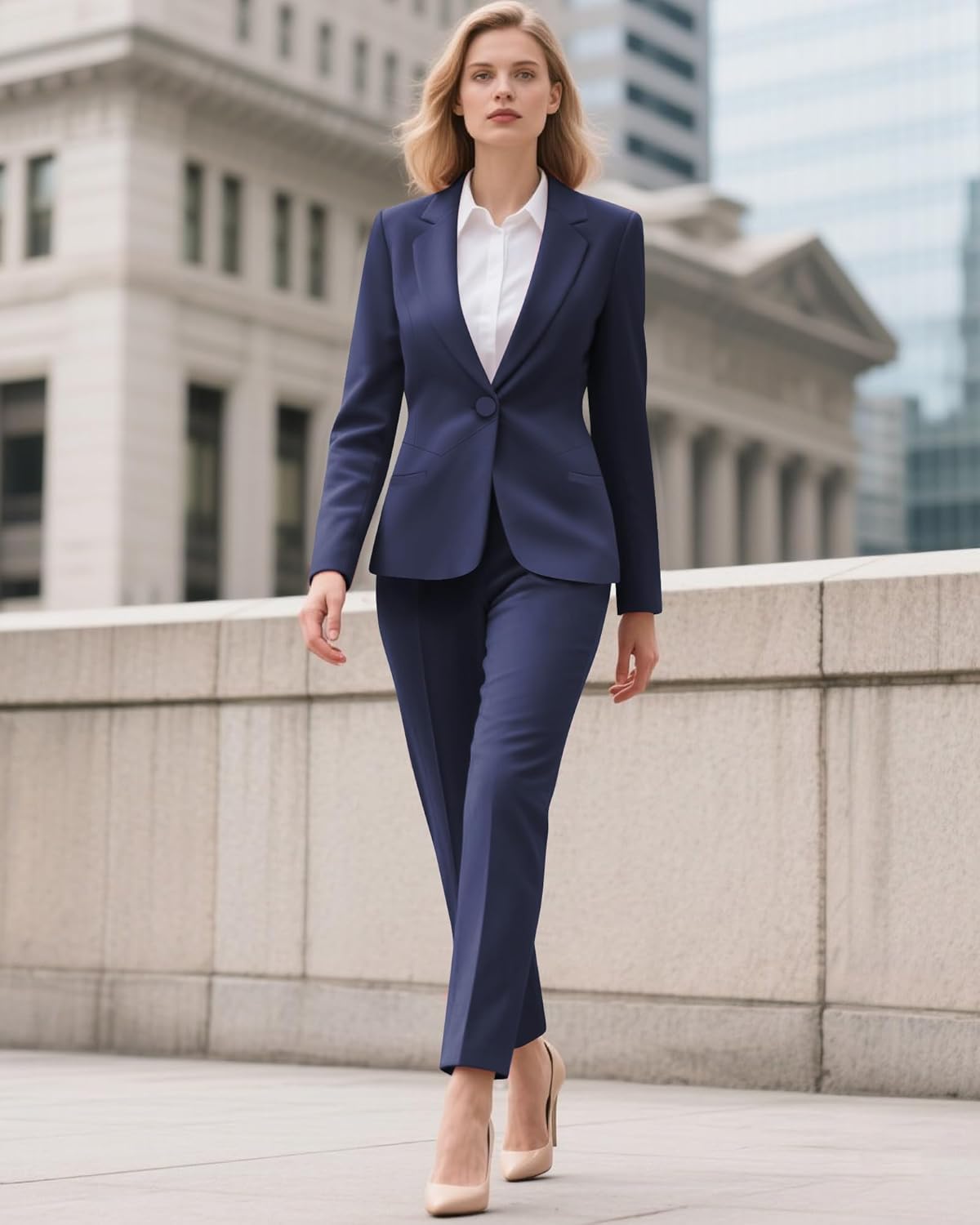 Women's Business Suits for Work Professional 2 Piece Sets Pants Suits Slim Fit Casual Outfits Tuxedo for Office - Image 6