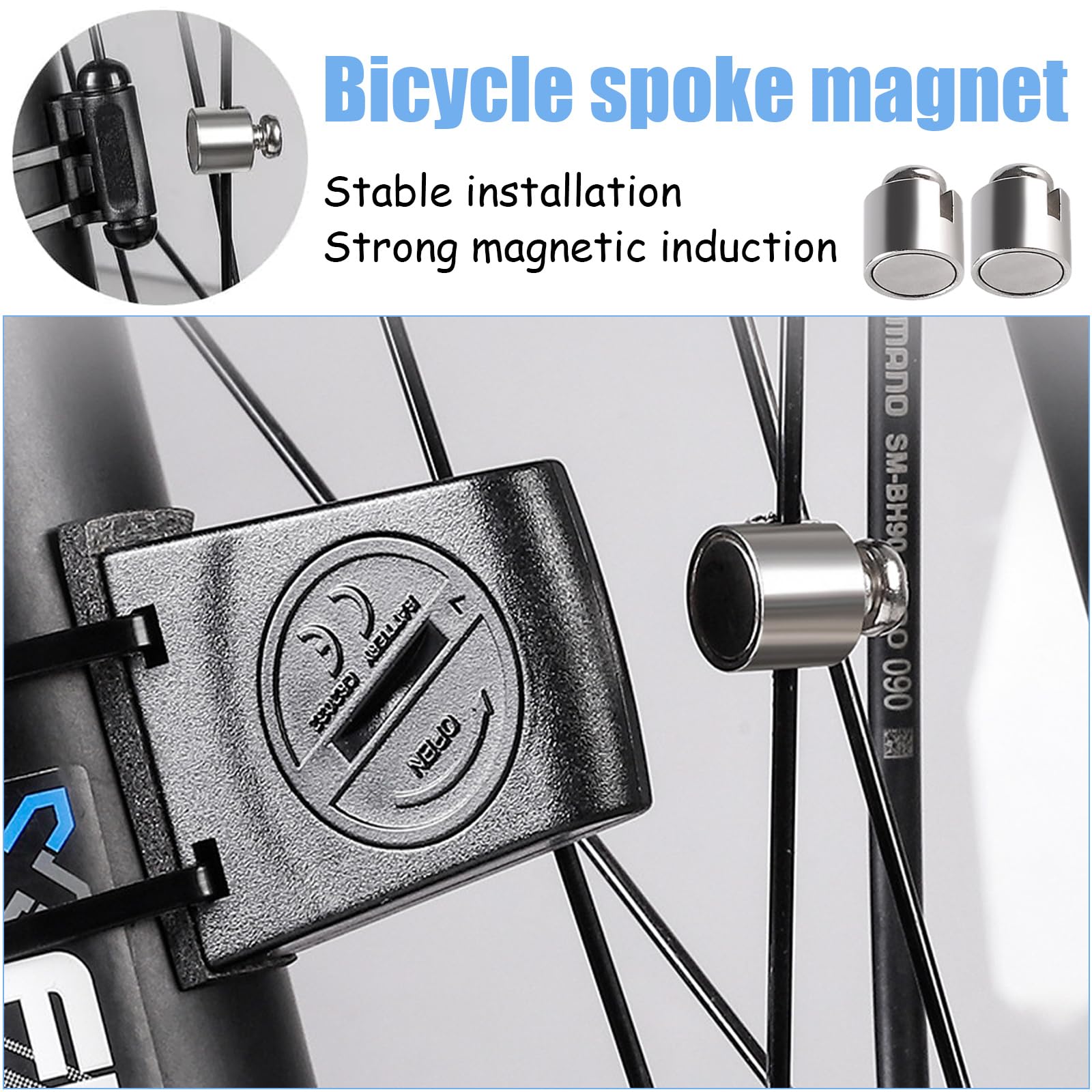 Aimants de Rechange Argent pour Rayons 2 Pièces, Compatible Yamaha, Accessoire Vélos Électriques VTT Pedelec