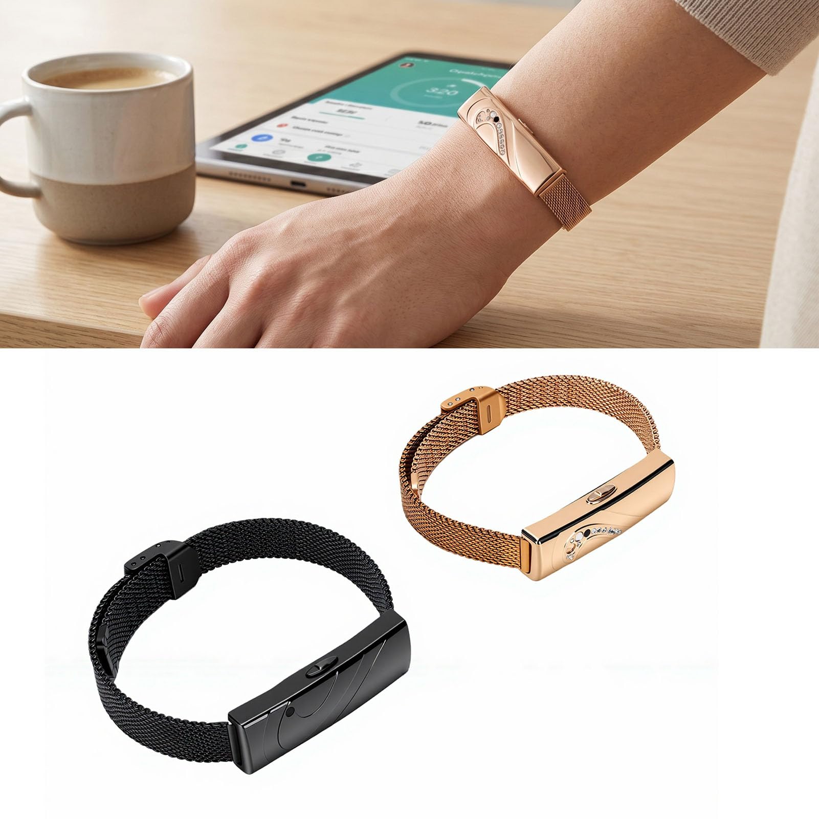 Pulsera Inteligente para Hombres y Mujeres, Rastreador de Actividad Física 170 + Modos Deportivos, Monitor de Sueño y Estrés 24/7, Pulsera para Parejas con Impermeabilización
