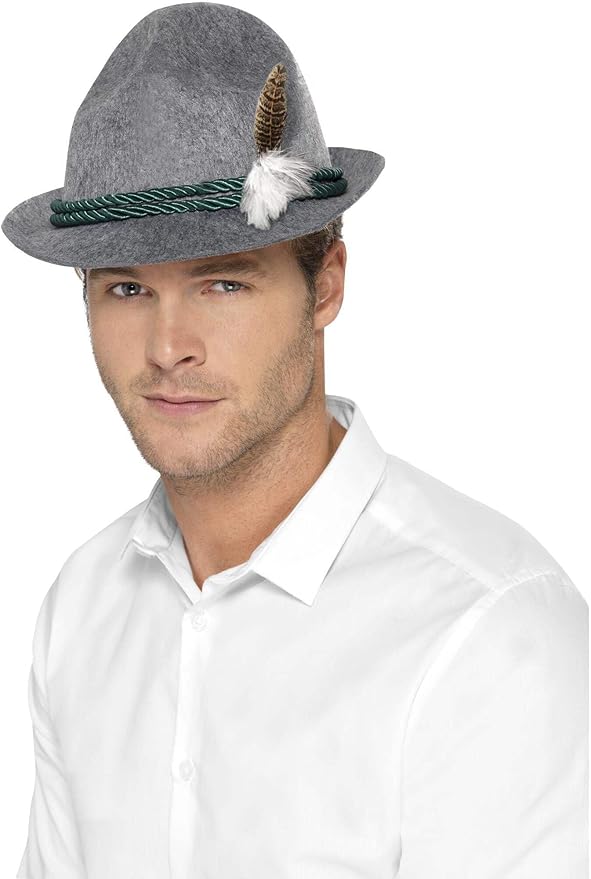 Sombrero Alemán Trenker Smiffys con Pluma Talla Única miniatura 2