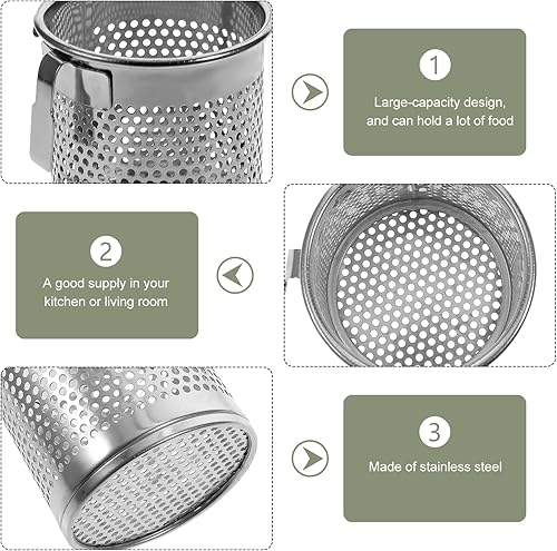 Miniatura 3 de ZzzaNa Spaghetti Noodles Mesh Colander Food Strainer Basket Deep Frying Basket Hot Pot Skimmer with Handle Pasta Basket Mesh Spider Food Dumpling