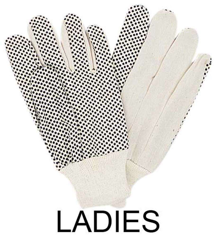 ToolUSA (6 Pairs Ladies Large Canvas Work Gloves Set | Enhanced Grip with PVC Dots | Customized Knit Wrist Fit | Durable & Comfortable