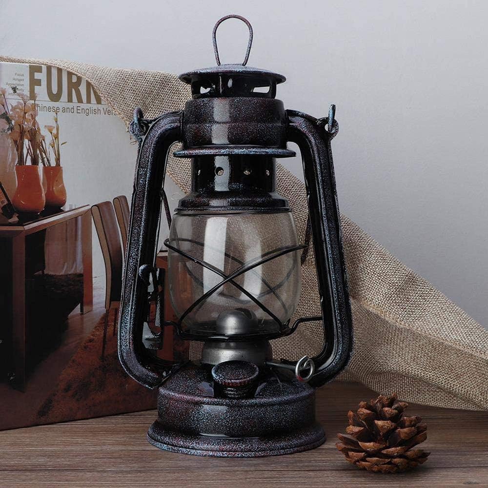 POFET Lanterna a cherosene stile rétro, Lanterna vintage da 24 cm, lampada a olio, lanterna a cherosene, lampada da tavolo in stile classico, per casa, giardino, campeggio, giallo