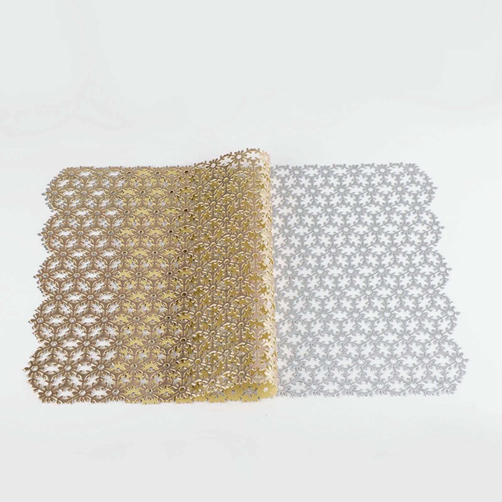 Decoraciones de Mantel Individual de 10 PCS, 45 x 30 CM PVC Manteles Individuales de Comedor Oro, Rectángulo con Geométrico