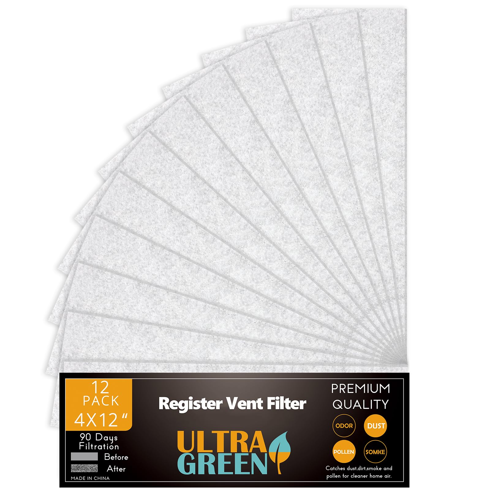 Filtres de rechange pour purificateur d'air d'intérieur 10,2x30,5cm piégeant la poussière de maison