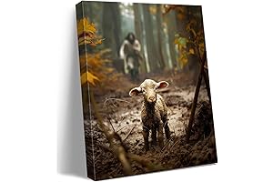 Jesus Running After Lost Lamb Canvas: The Depiction of Love and Redemption