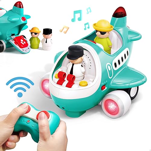 iPlay, iLearn Juguetes de avión para bebé, juguete de avión de control remoto para niños pequeños de 2 a 3 años, helicóptero a control remoto