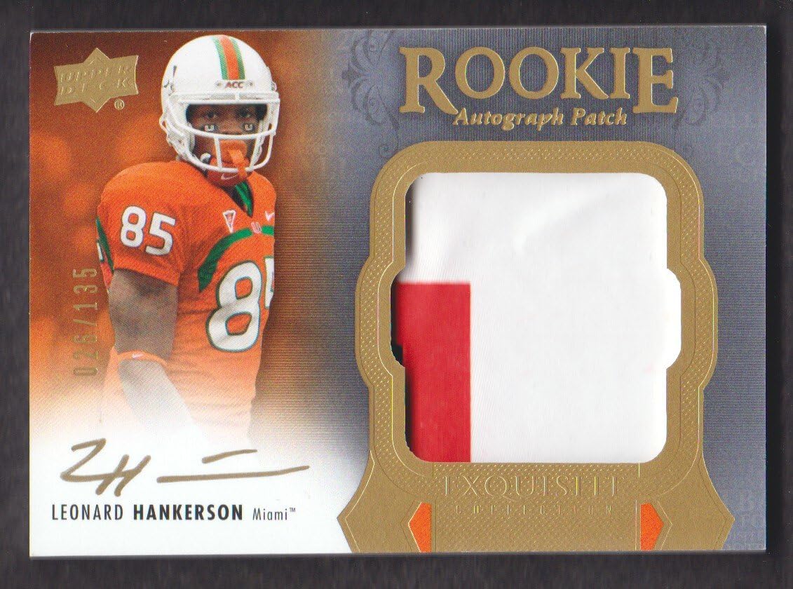 2011 Exquisite Collection Football #125 Leonard Hankerson AUTO PATCH /135