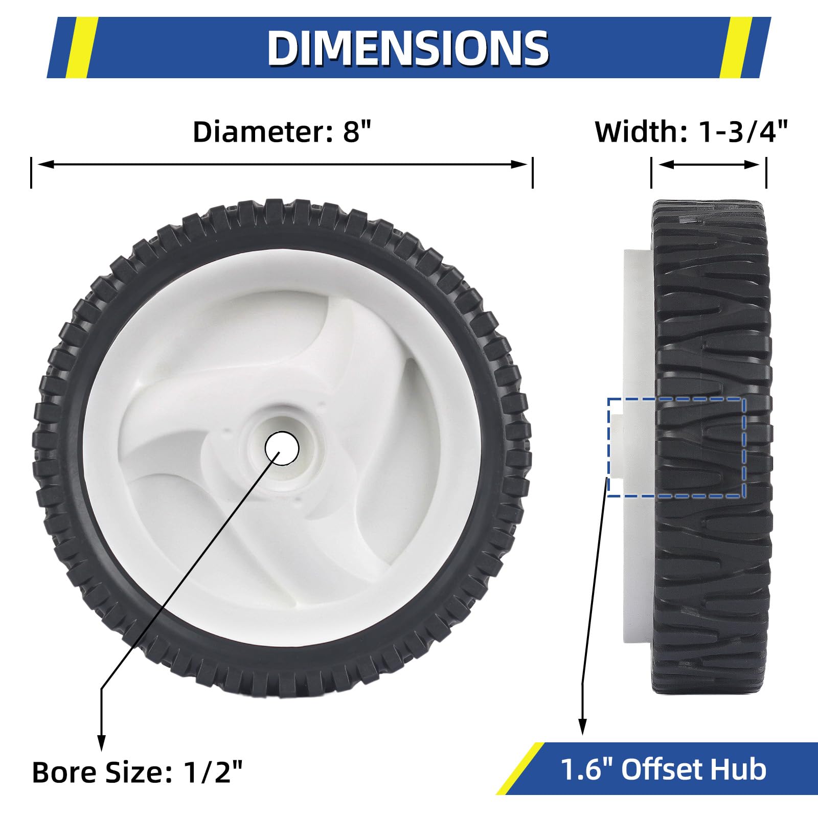 GICOOL 532403111 - Ruedas de transmisión delanteras para cortacésped, repuesto 583719501 194231X460 para cortacésped Craftsman Husqvarna, paquete de 2