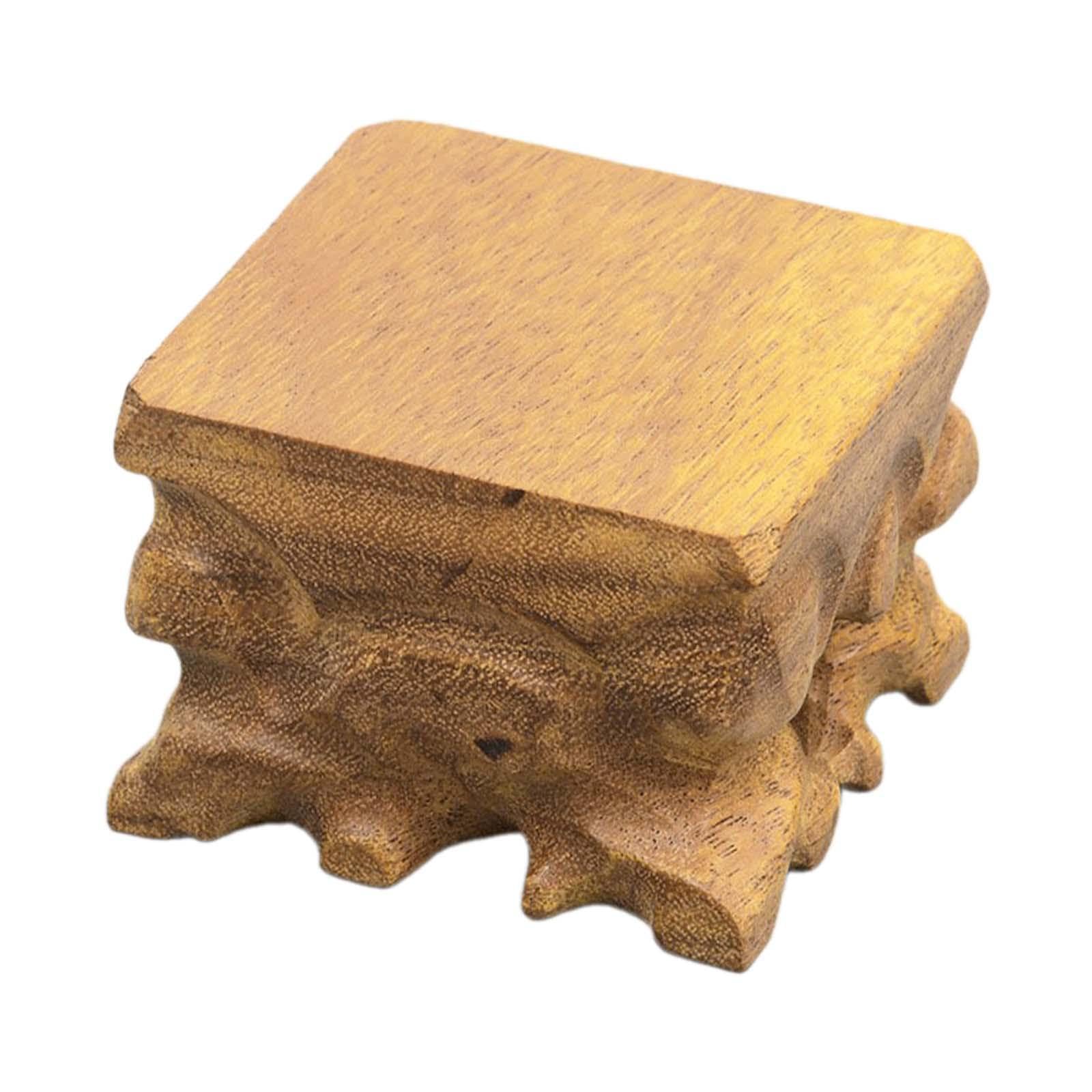 TWISAXC Retro Pedestal Small Holder Desktop Photo Props Wooden Display Stand Round Wood Base Stable Simple Makes Easier To Match Craft Decorations Stone, Square