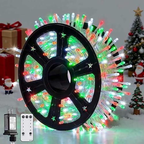 Miniatura 93 de JMEXSUSS Guirnalda de luces LED de 168 pies, 600 luces LED para el día de San Valentín, luces rojas de Navidad con alambre transparente, 8 modos