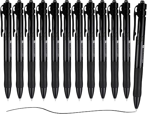 M&G 12 bolígrafos de gel retráctiles, punta fina de 0.020 in, tinta de gel de secado rápido con tinta de gran capacidad, escritura suave para