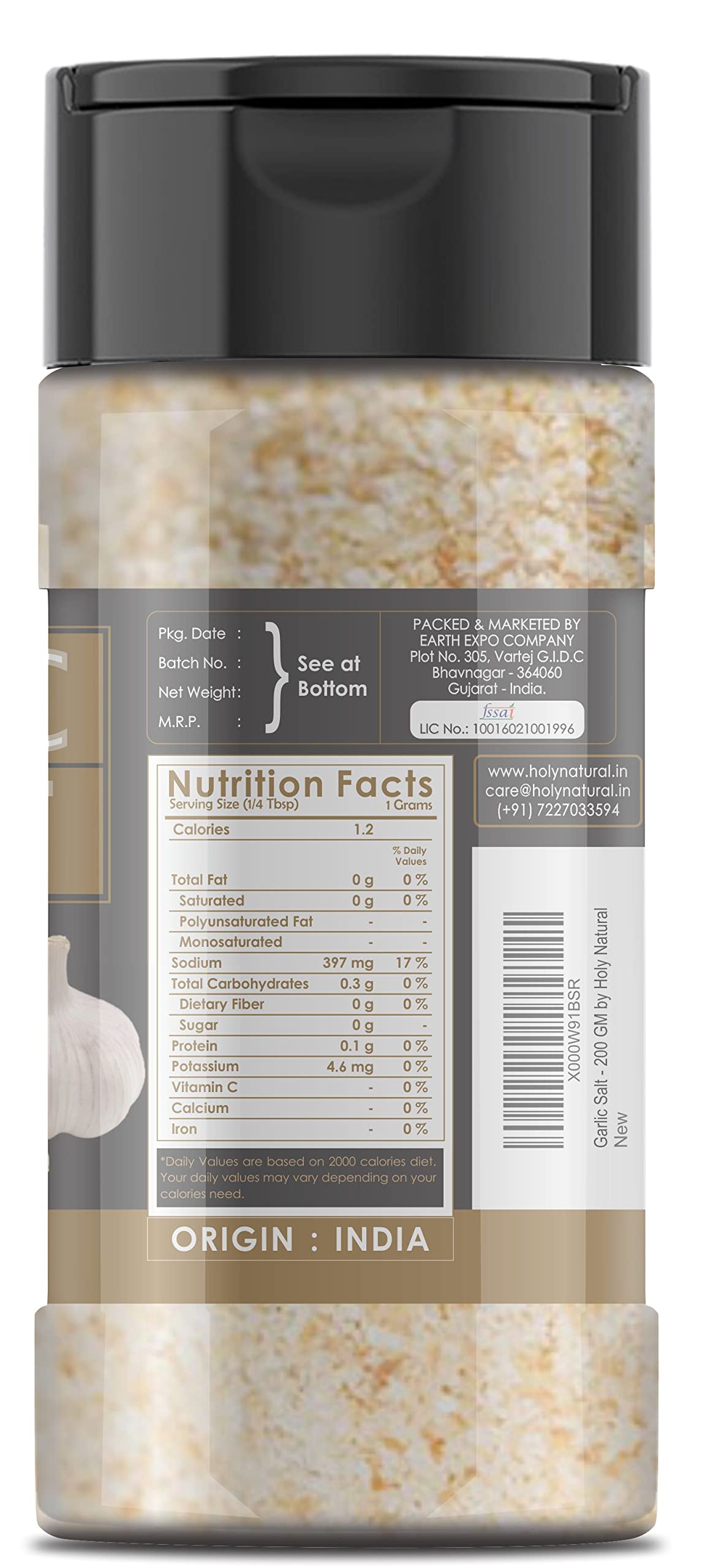 Holy Natural Garlic Salt 200 gm - Image 2 thumbnail