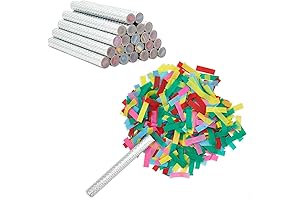 24 Pack Rainbow Confetti Flutter Sticks for Birthdays, Weddings, Anniversaries
