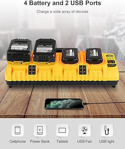 Miniatura 10 de DCB104 Reemplazo del cargador de batería para Dewalt 12V20V Max Battery Charger Station DCB104 (negro)