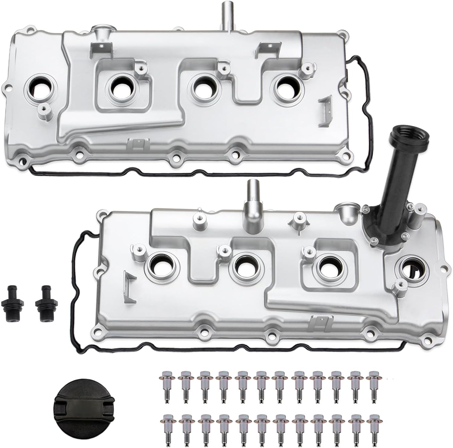 Aluminum Valve Cover Set w/Gasket Bolts Compatible with 2007-2017 Nissan Armada NV2500 NV3500 Titan Pathfinder Infiniti QX56 5.6L V8 Replace 13264ZE01A 132647S000