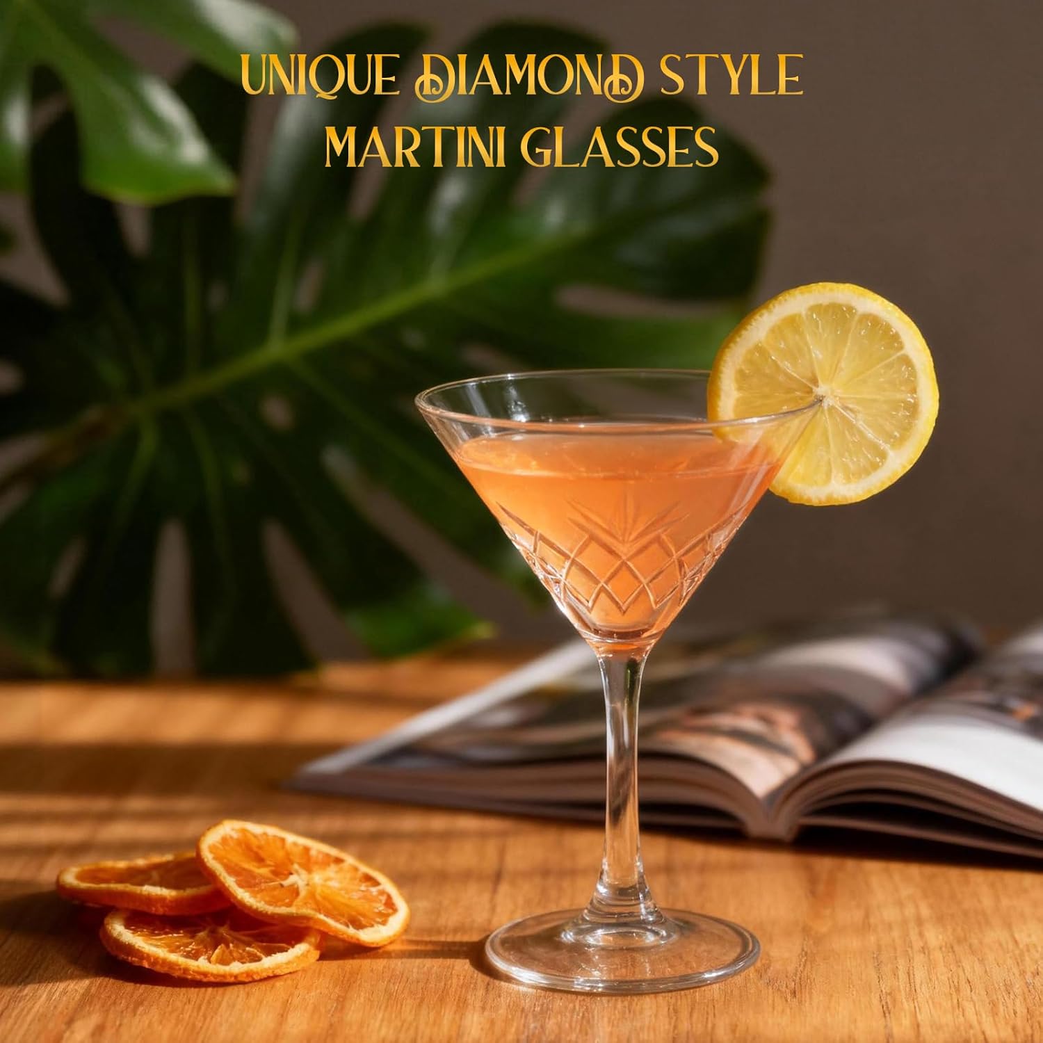 Martini Glasses Set of 4, Diamond Style Classic Crystal Glass Cocktail Glasses with Exquisite Box, Clear Hand Blown Coupe Glasses for Drink, Martini, Espresso Martini, Home Bar - Image 5