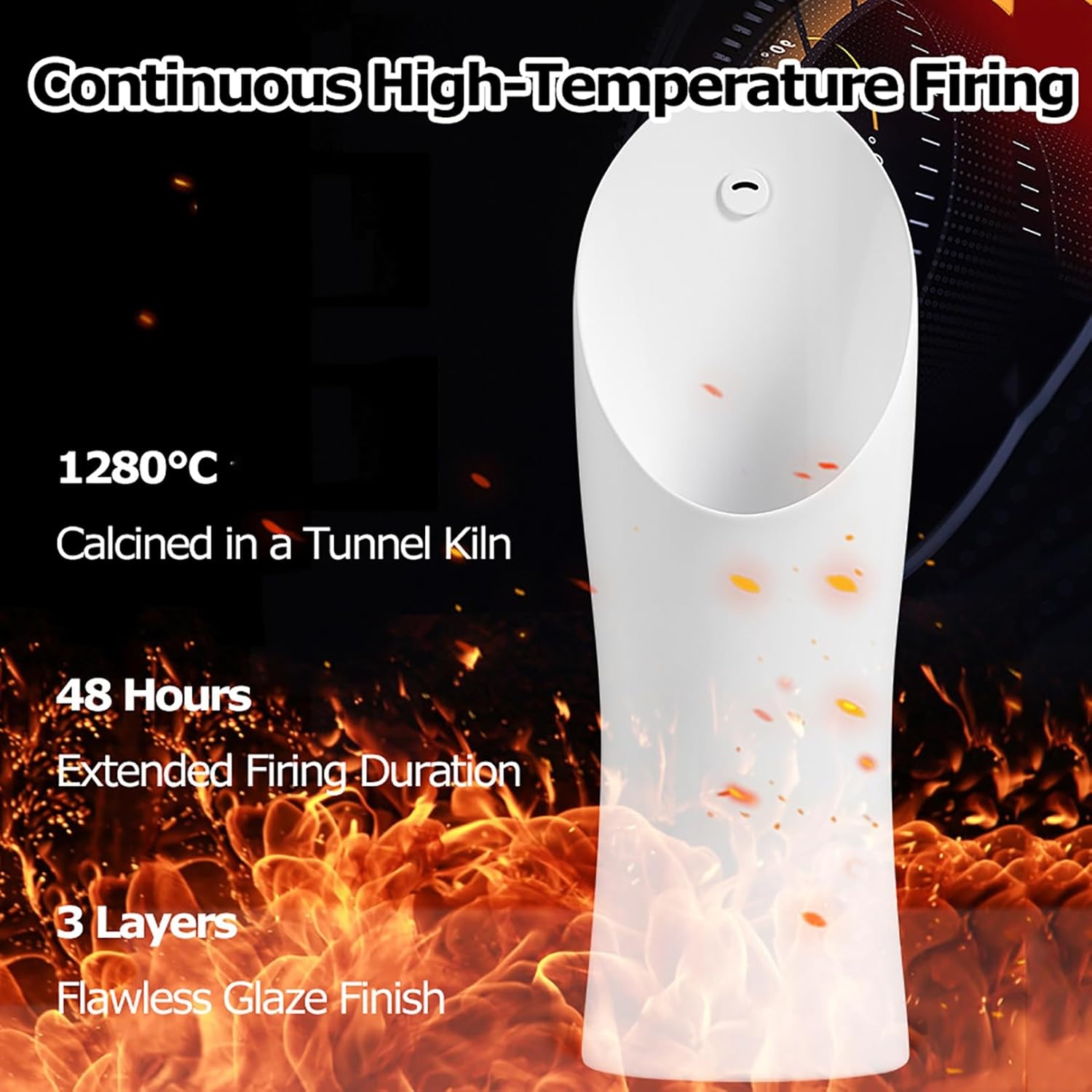 Ceramic Urinals for Men with Automatic Induction Flush, Floor-Standing Mens Urinal with Nano-Glaze Self-Cleaning Surface, for Home Bathroom, Hotel and Commercial Use(Gray)