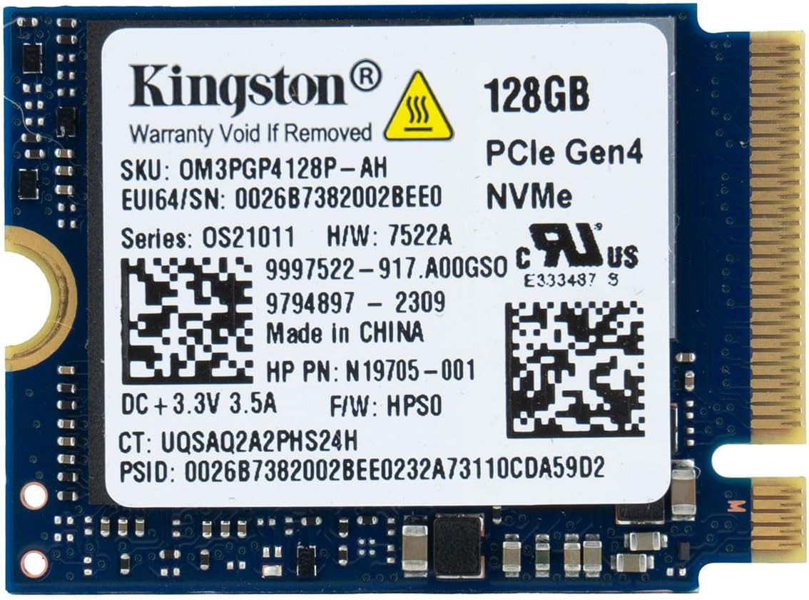 Kingston 128GB Gaming M.2 2230 PCIe NVMe Internal Solid State Drive (SSD) - Stream Deck, Laptop & Desktop Compatible