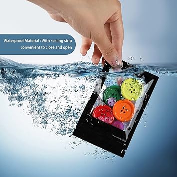100 Pieces Smell Proof Bags Holographic Piecesaging Bags Storage Bag with Clear Window for Food Storage (Black Color,2.4 * 3.9 Inch)