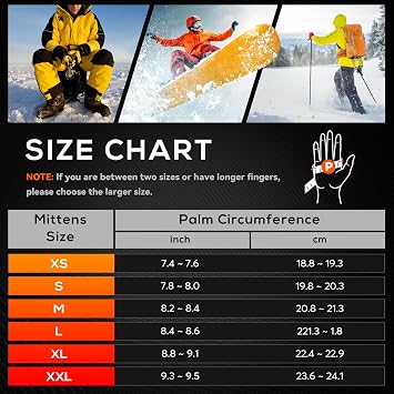 Heated Mittens Gloves for Women Men 3000mAh Rechargeable Waterproof Ski Gloves for Winter Work Skiing Snowboarding Hiking Camping