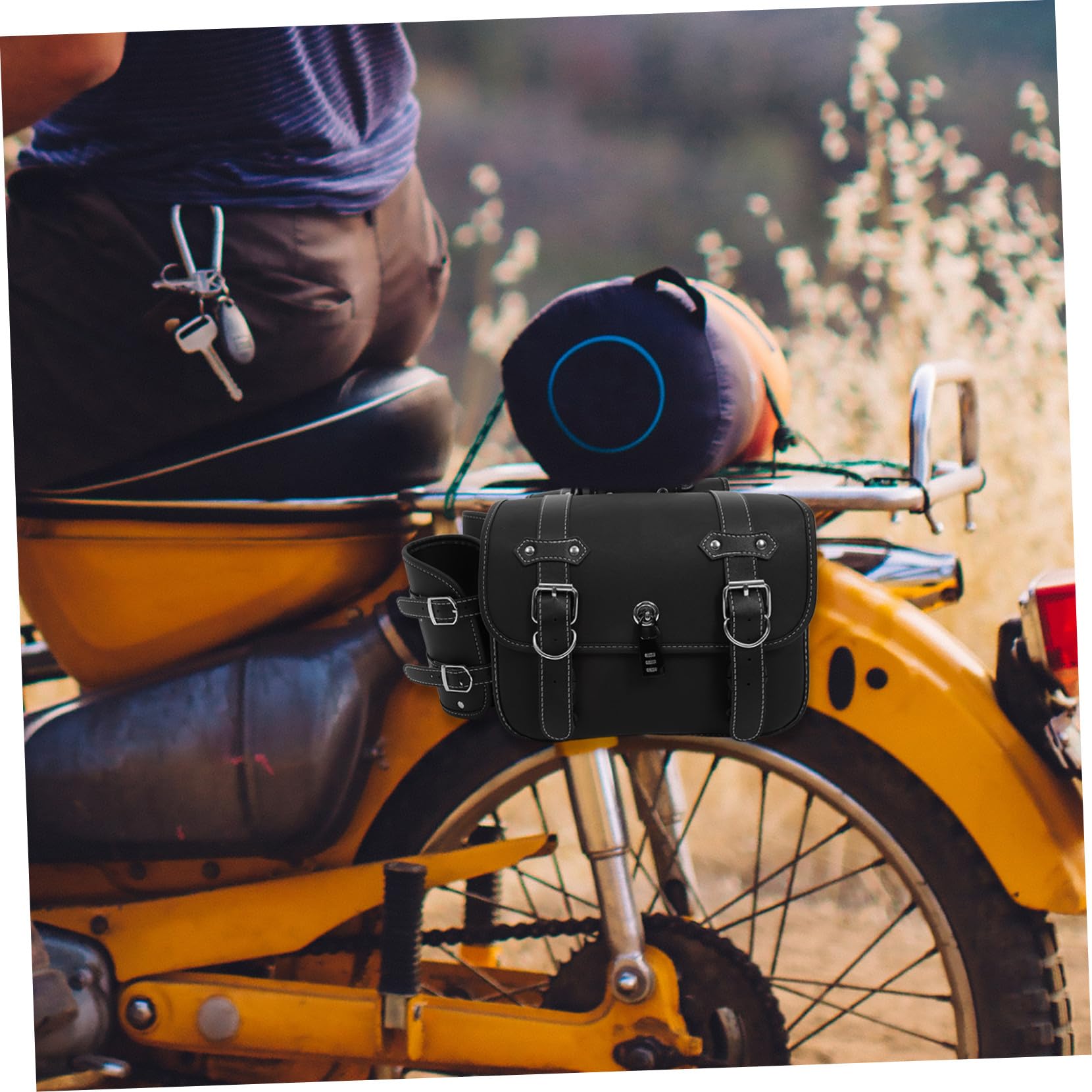 VALICLUD Wodoodporne Skórzane Sakwy Boczne Do Motocykla Elektrycznego Uniwersalne Torby Wiszące Rower i Odporne Zużycie Pojemne Etui Klucze i Telefon dla Miłośników Jazdy