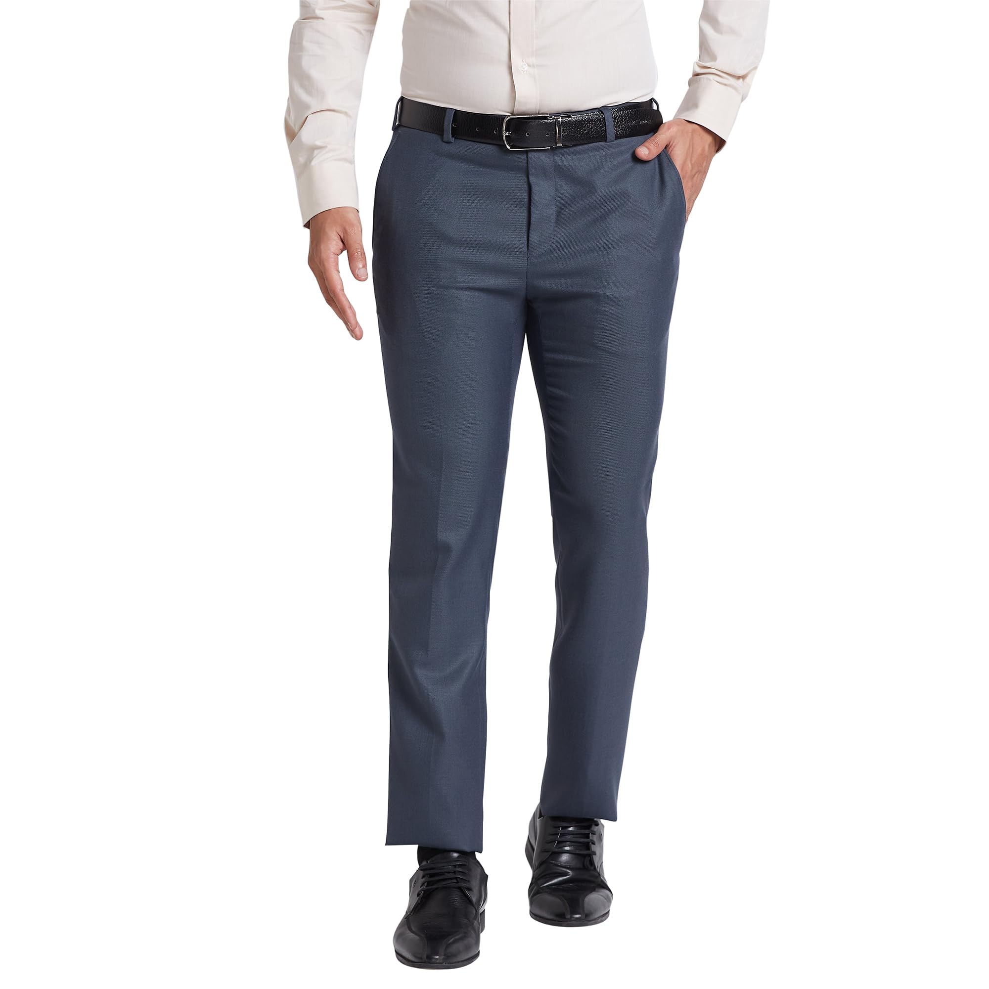 raymond Men's Polyester Blend Solid Pattern Slim Fit Flat Front Formal Trouser-picture-18