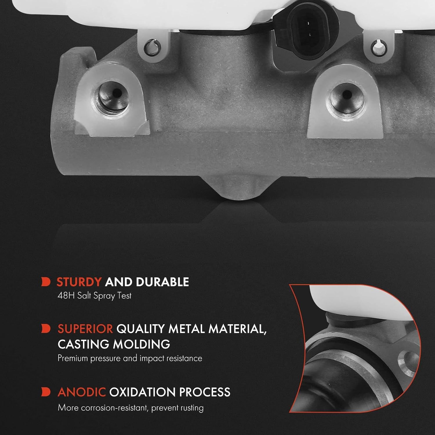 A-Premium Brake Master Cylinder with Reservoir and Cap Compatible with Chrysler and Dodge Vehicles - Town & Country, Voyager, Caravan, Grand Caravan, 2001-2002, w/Traction Control - Replaces 4721565AA
