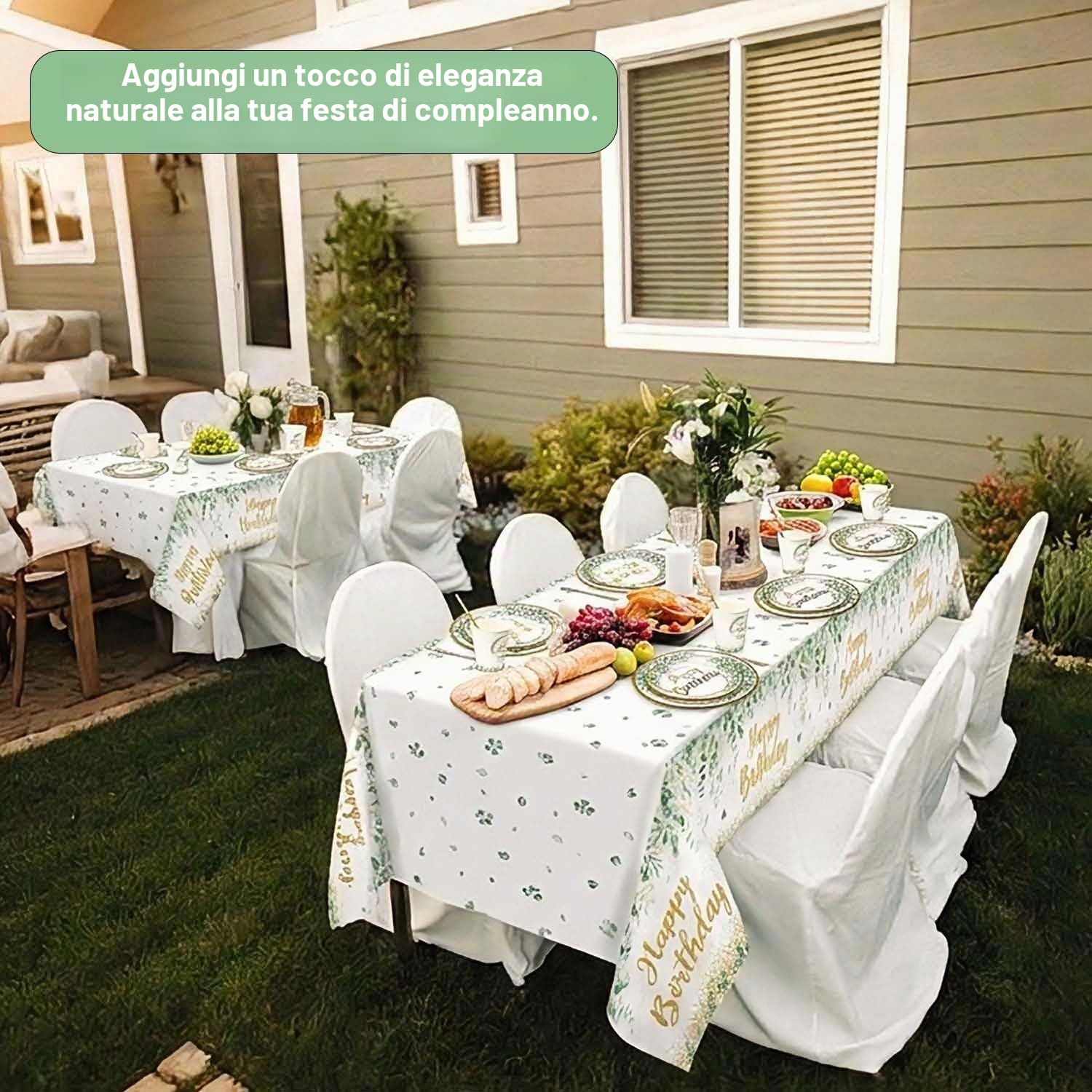 Piatti Compleanno Verde Salvia per 25 Ospiti, 125pcs Piatti di Carta Buon Compleanno Kit toviglie per Feste Bicchieri Tovaglioli Cannucce Verdi Dorato per Decorazioni Ragazzi Ragazze