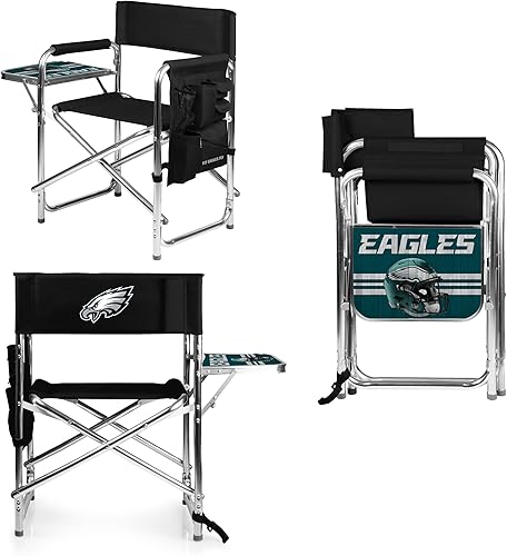Miniatura 71 de PICNIC TIME NFL Unisex-Adult NFL Sports Chair with Side Table, Beach Chair, Camp Chair for Adults Negro