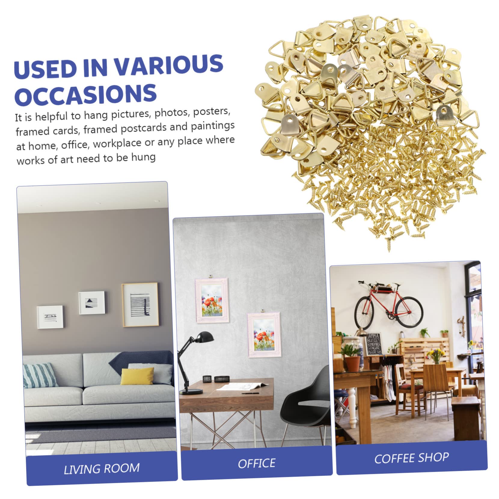 jojofuny 3sets Ganci Per Foto Con Viti Per Appendere Cornici e Opere Arte Casa e Ufficio Facile Installazione e Sicurezza Elevata